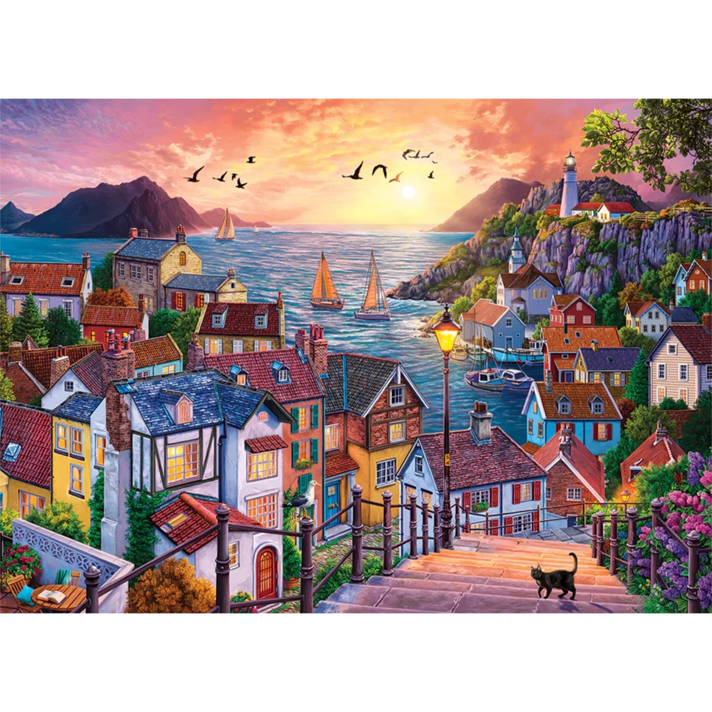 Coastal Town at Sunset| 1000 pièces