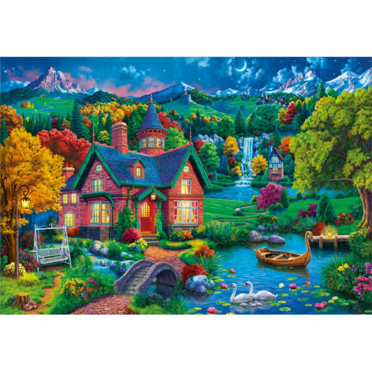 Colorful House by the Lake | 1000 Piece