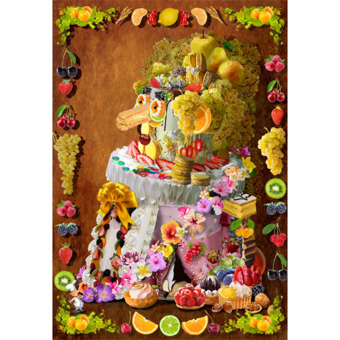 La Cantatrice Château inspirée par Arcimboldo | 1000 pièces