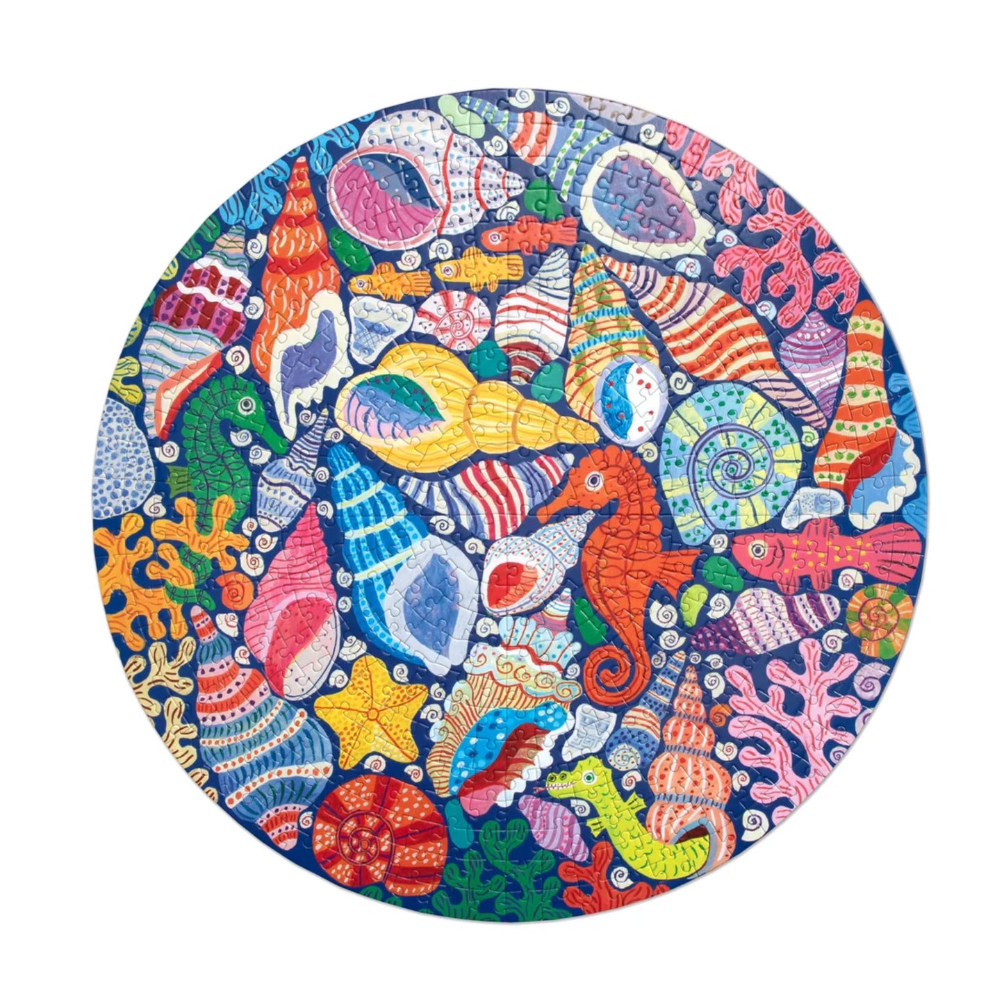 Seahorses, Shells & Coral | Casse-tête rond de 500 pièces