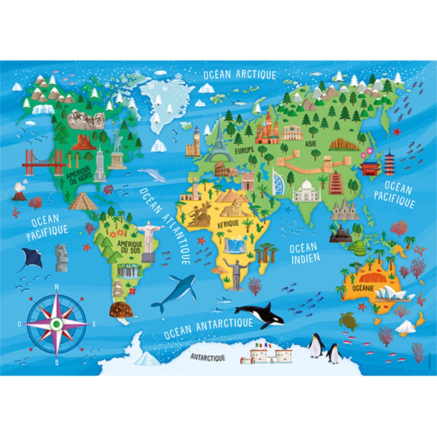 Carte du monde des monuments | 100 pièces