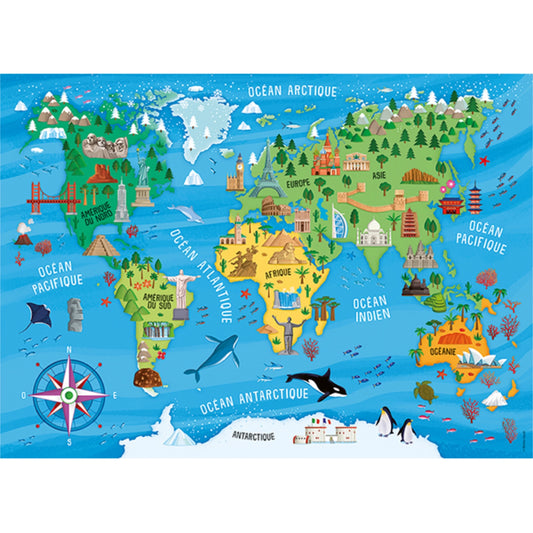 World map of monuments | 100 piece