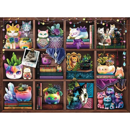 Cubby Cats and Succulents | 500 pièces