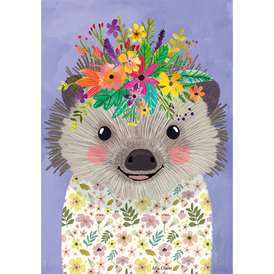 Floral Friends, Funny Hedgehog | 500 piece