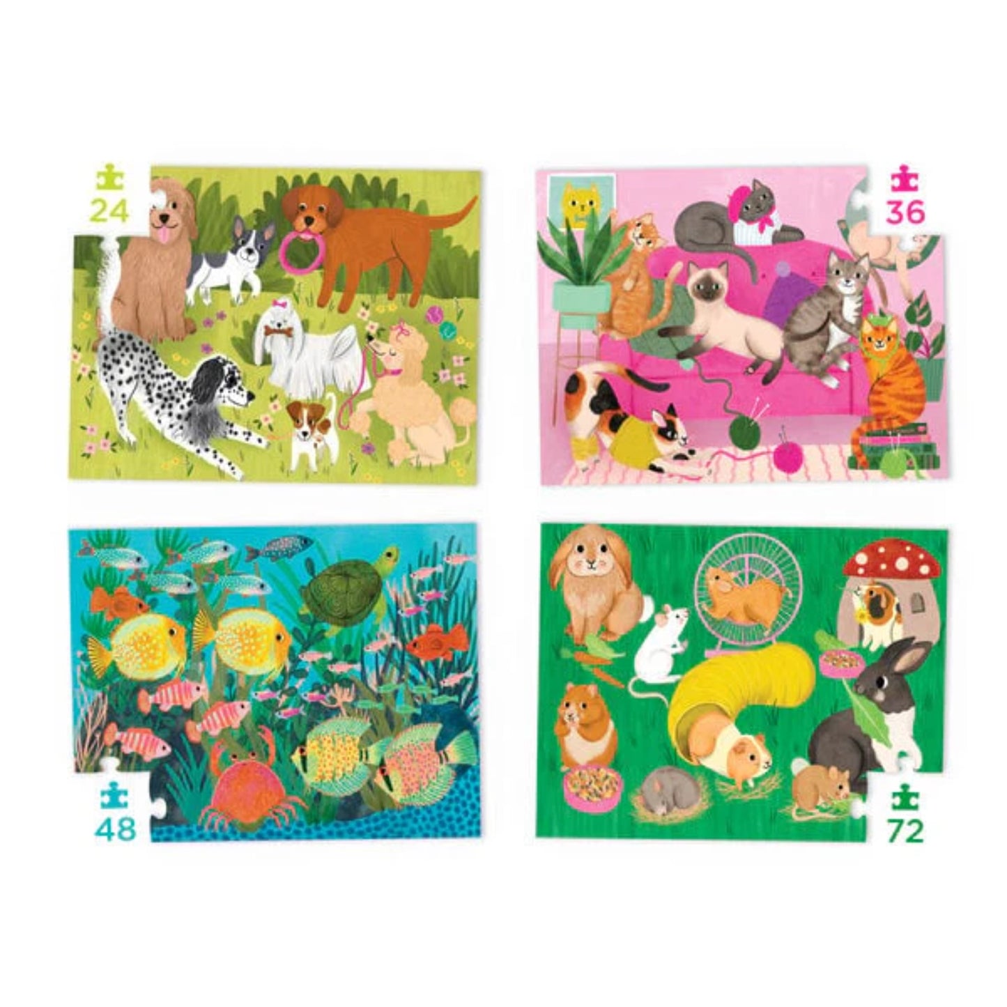 Quatre casse-têtes: Animaux de compagnie | Assortis