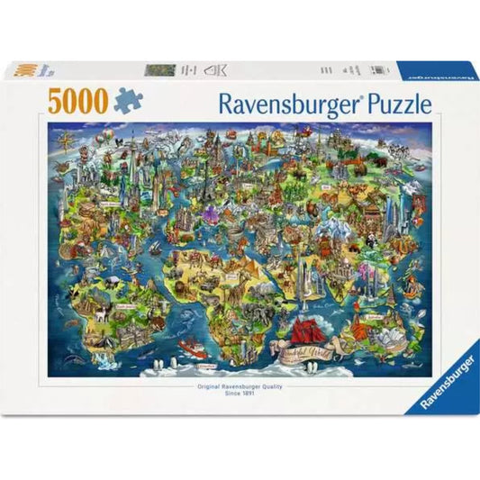 Carte du monde illustrée | 5000 pièces