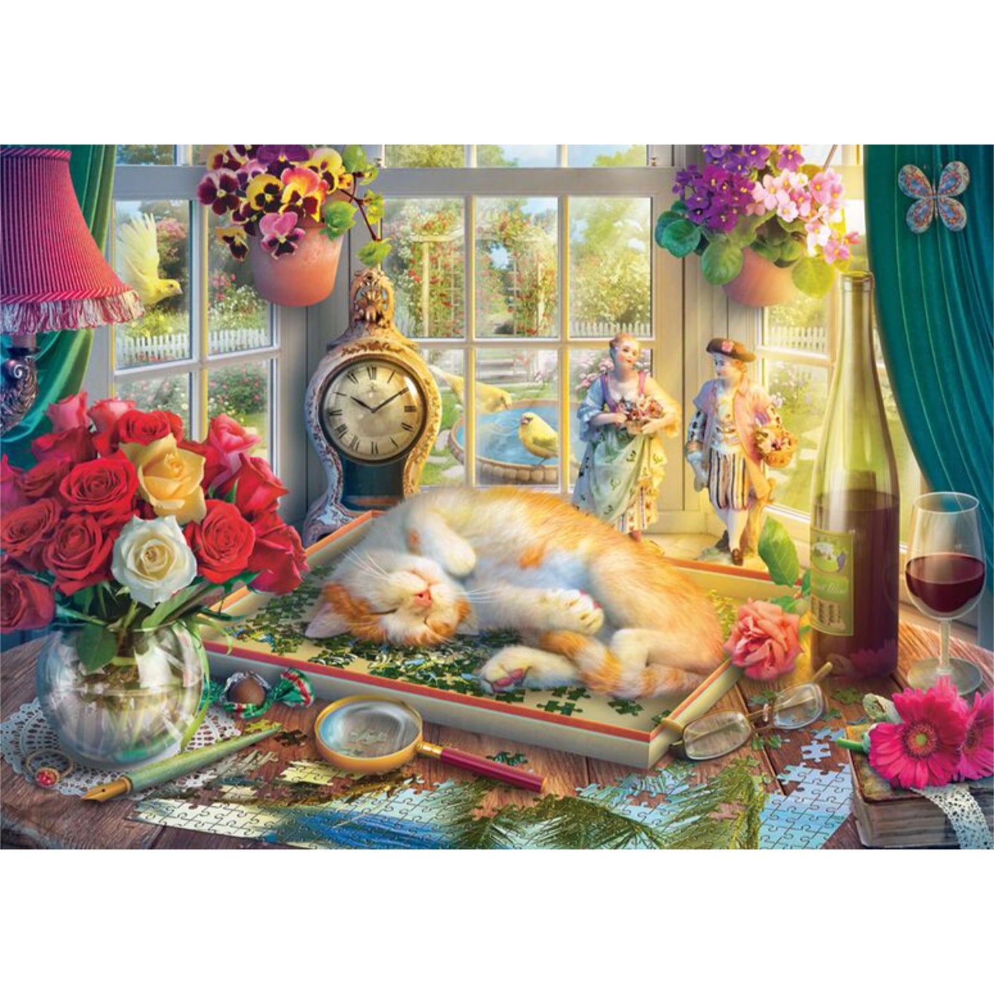 L'heure du puzzle pour le chat | 1000 pièces