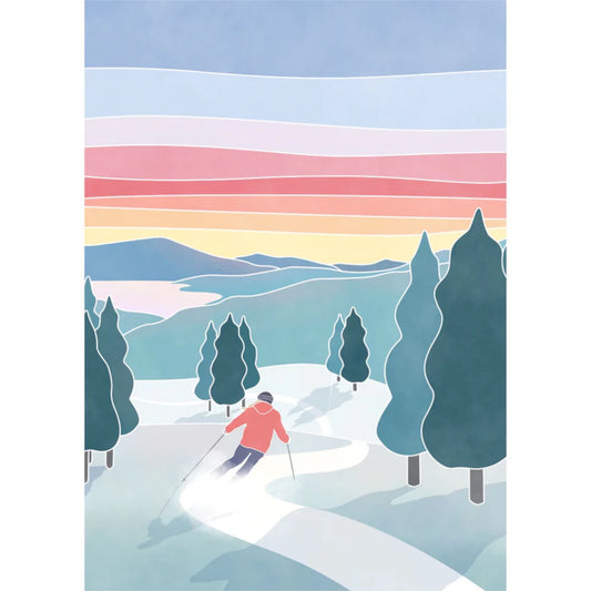 Ski au soleil couchant| 500 pièces