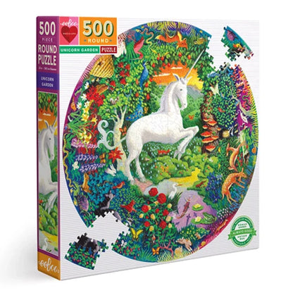 Unicorn Garden | Casse-tête rond de 500 pièces