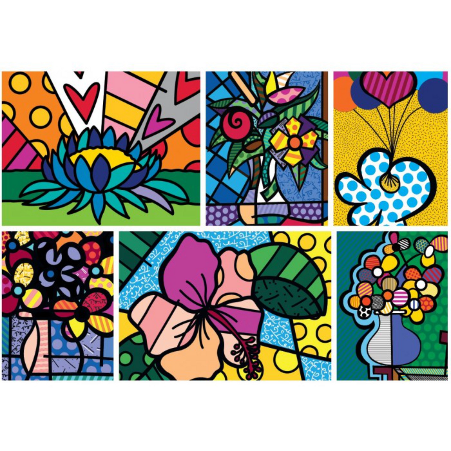 Romero Britto Collage Flowers | 2000 Piece