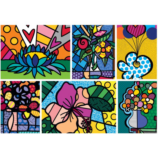 Romero Britto: Collage Flowers | 2000 pièces