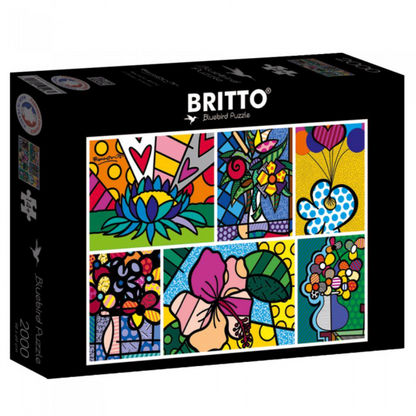 Britto puzzle box with colorful artwork on a white background