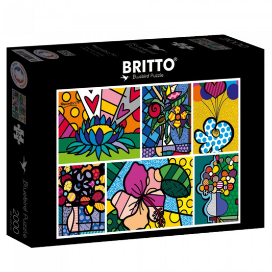 Britto puzzle box with colorful artwork on a white background