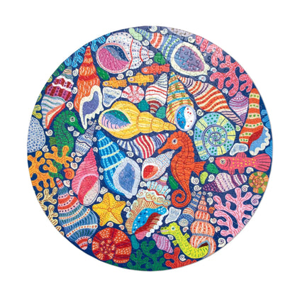 Seahorses, Shells & Coral | Casse-tête rond de 500 pièces